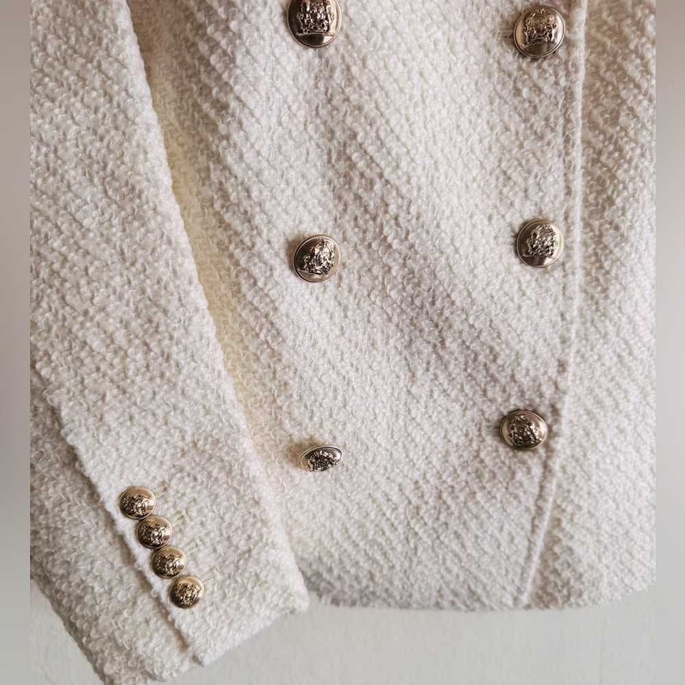 NWT Ann Taylor Tweed Double Breasted Peacoat Blazer XS - Picture 9 of 9